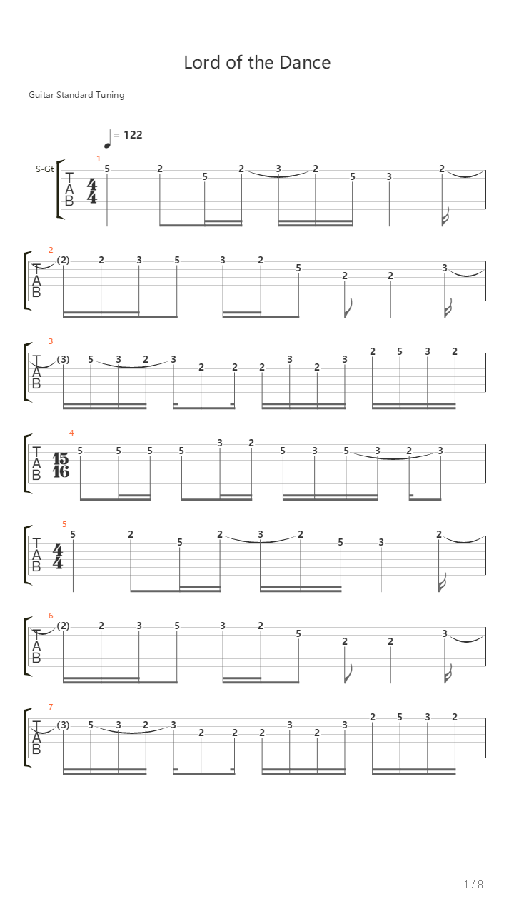 Lord Of The Dance吉他谱