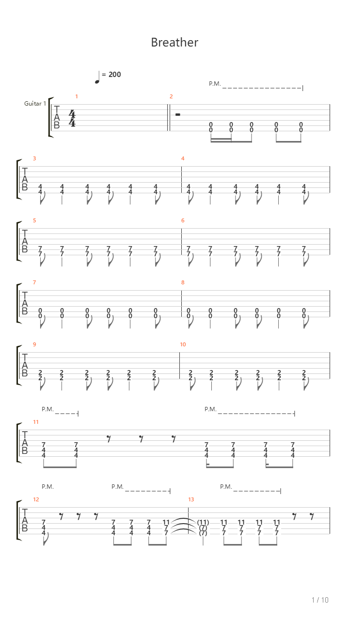 Breather吉他谱