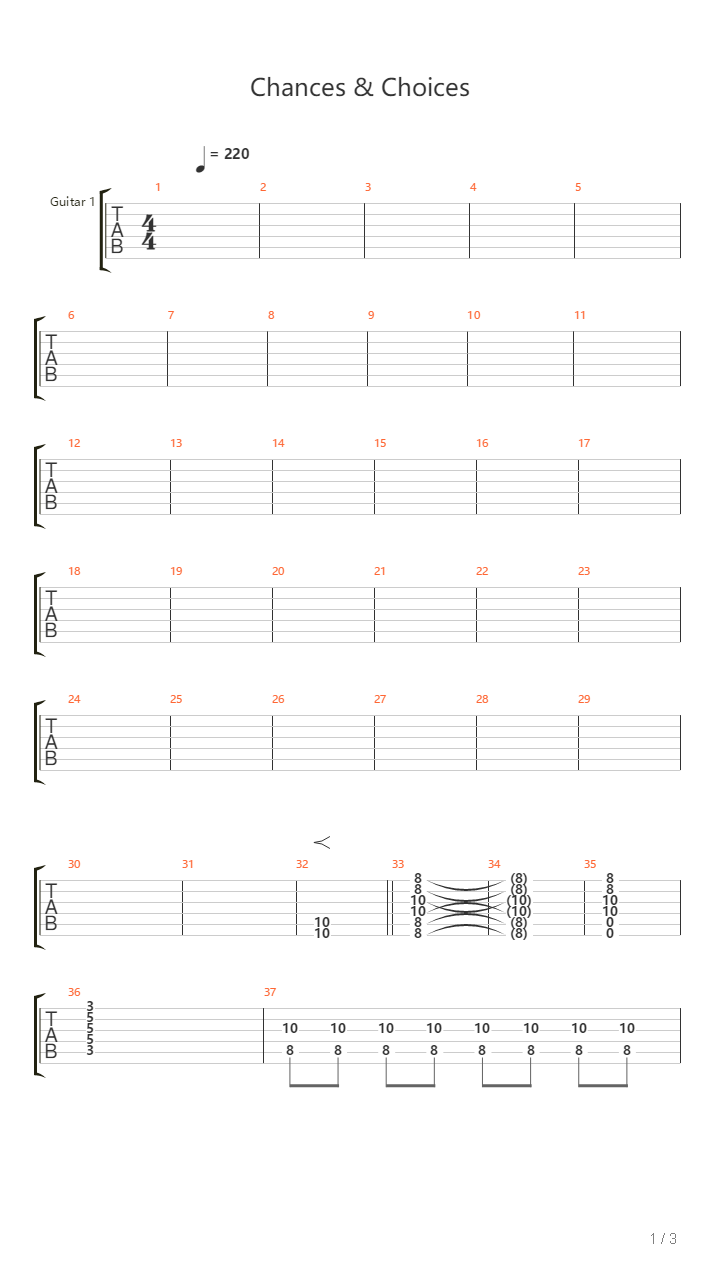 Chances Choices吉他谱