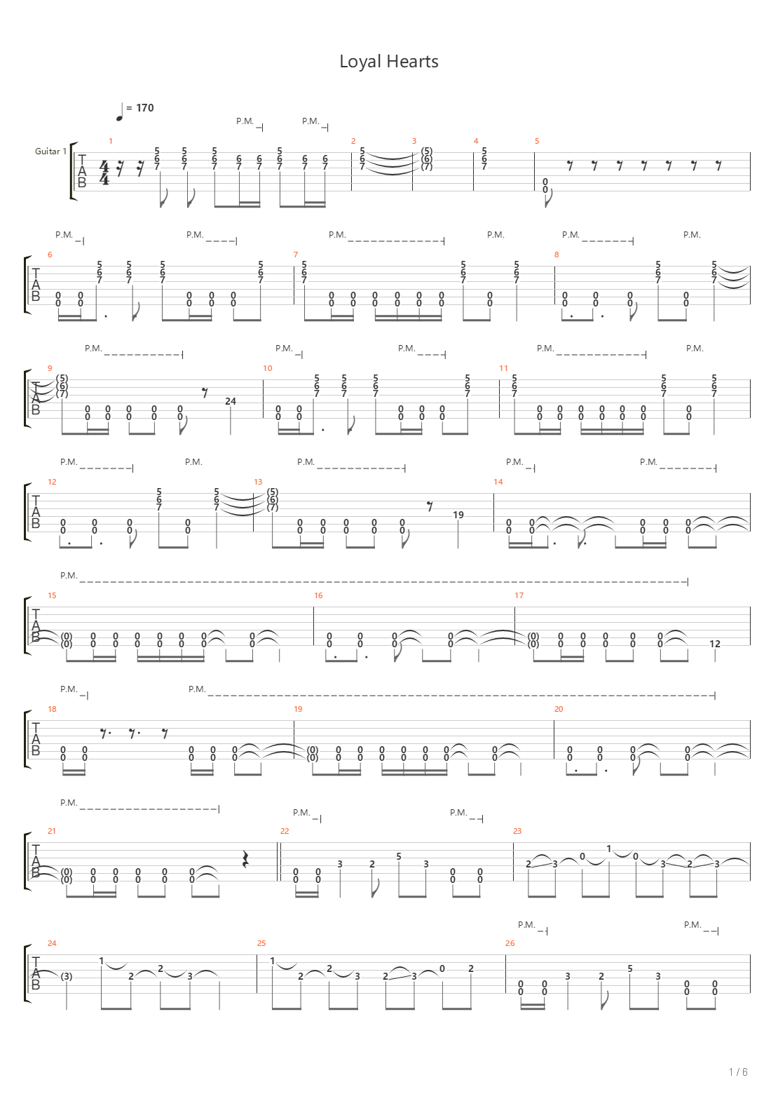 Loyal Hearts吉他谱