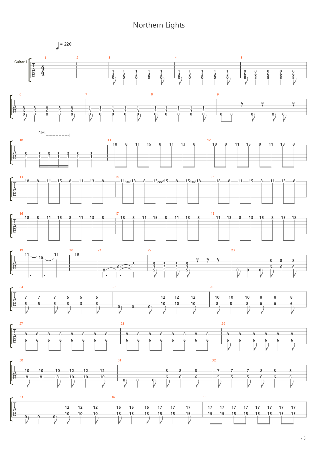 Northern Lights吉他谱