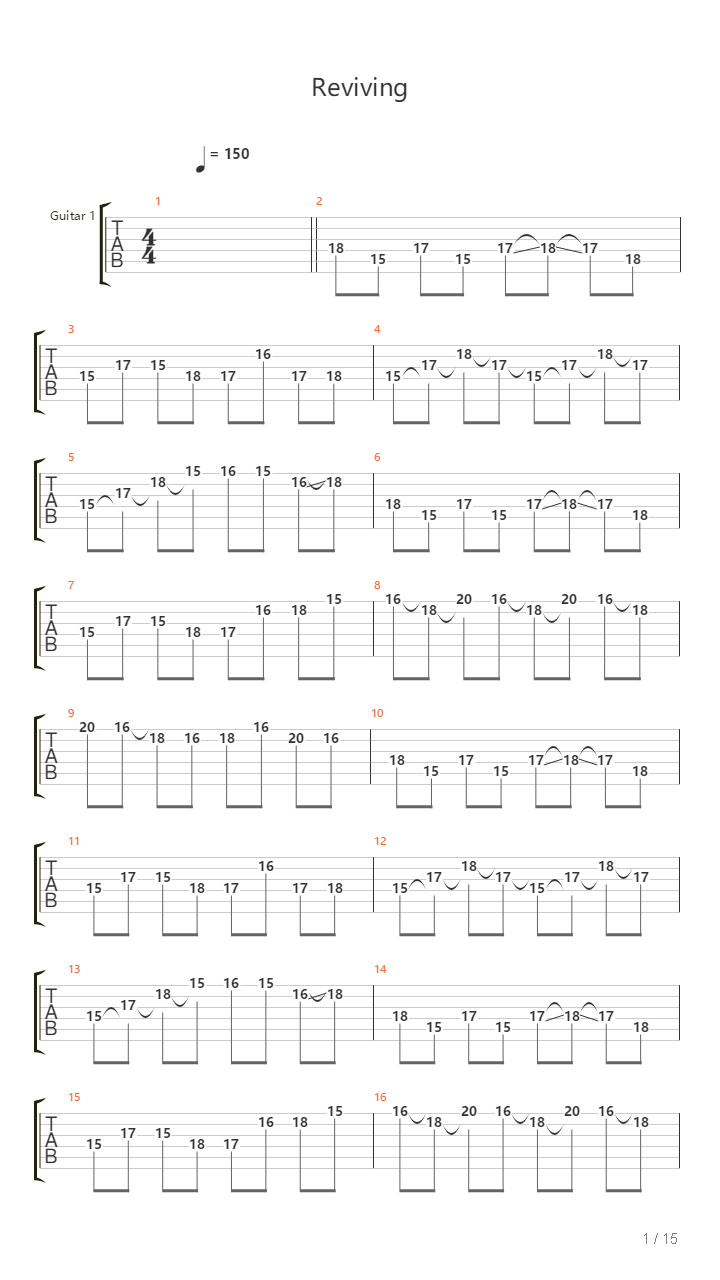 Reviving吉他谱