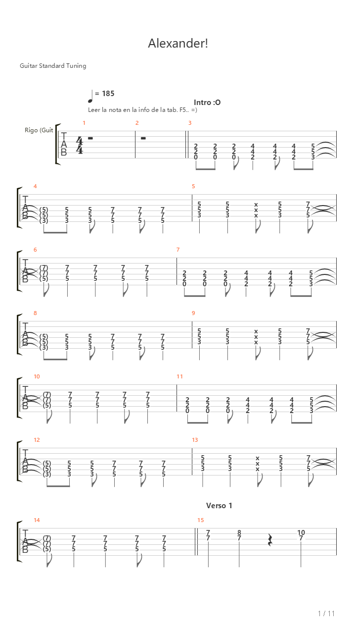 Alexander吉他谱