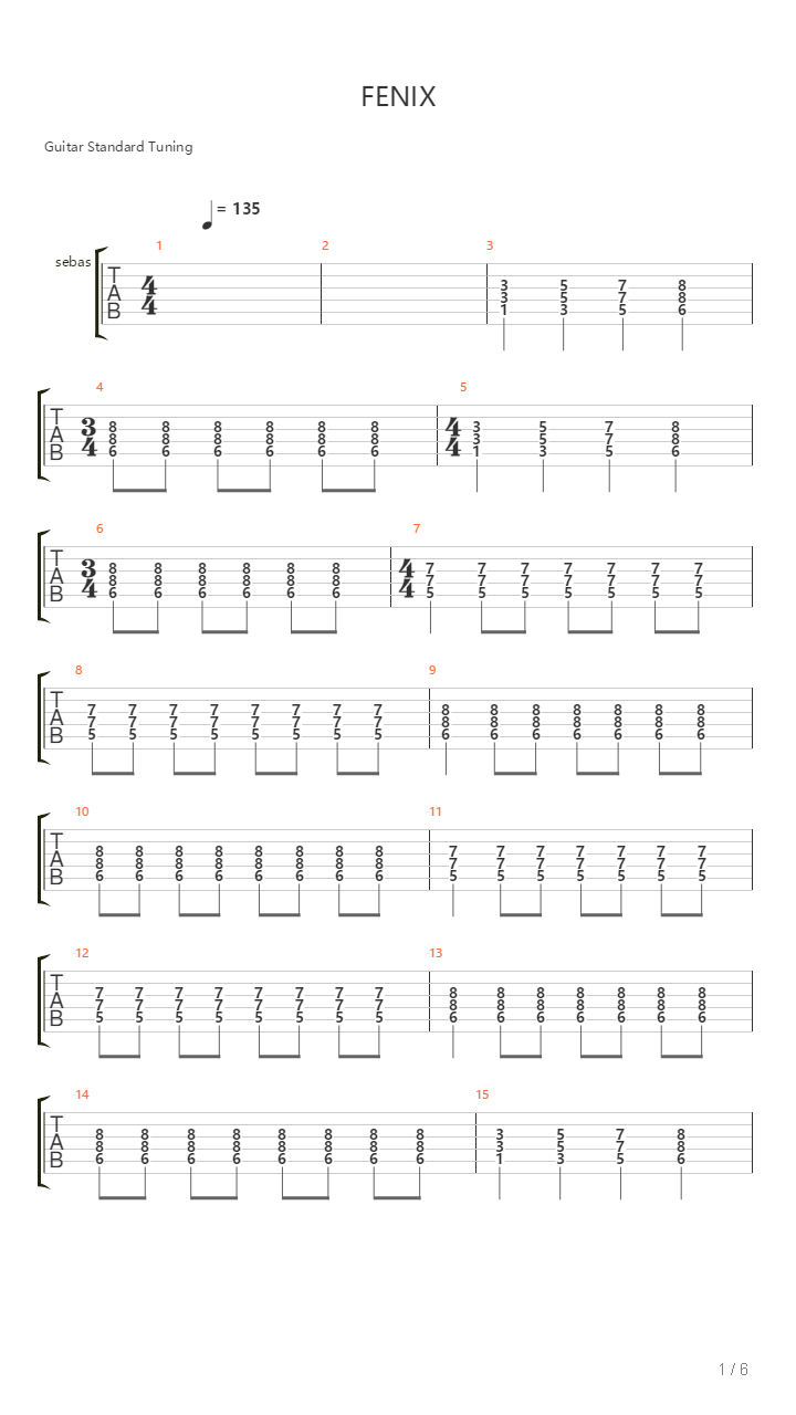 Fenix吉他谱