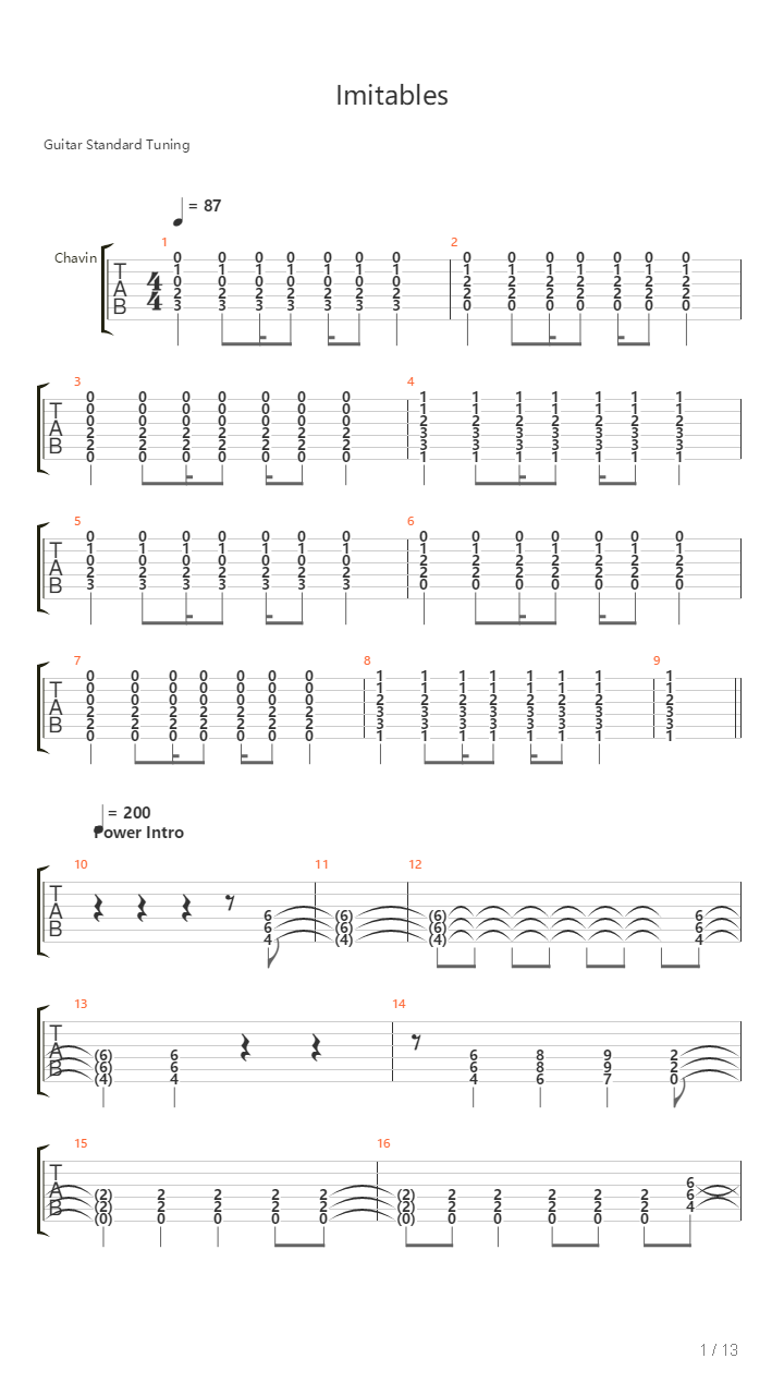 Imitables吉他谱