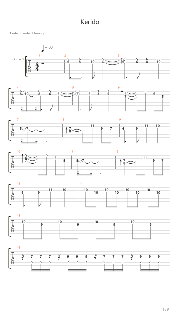 Kerido吉他谱