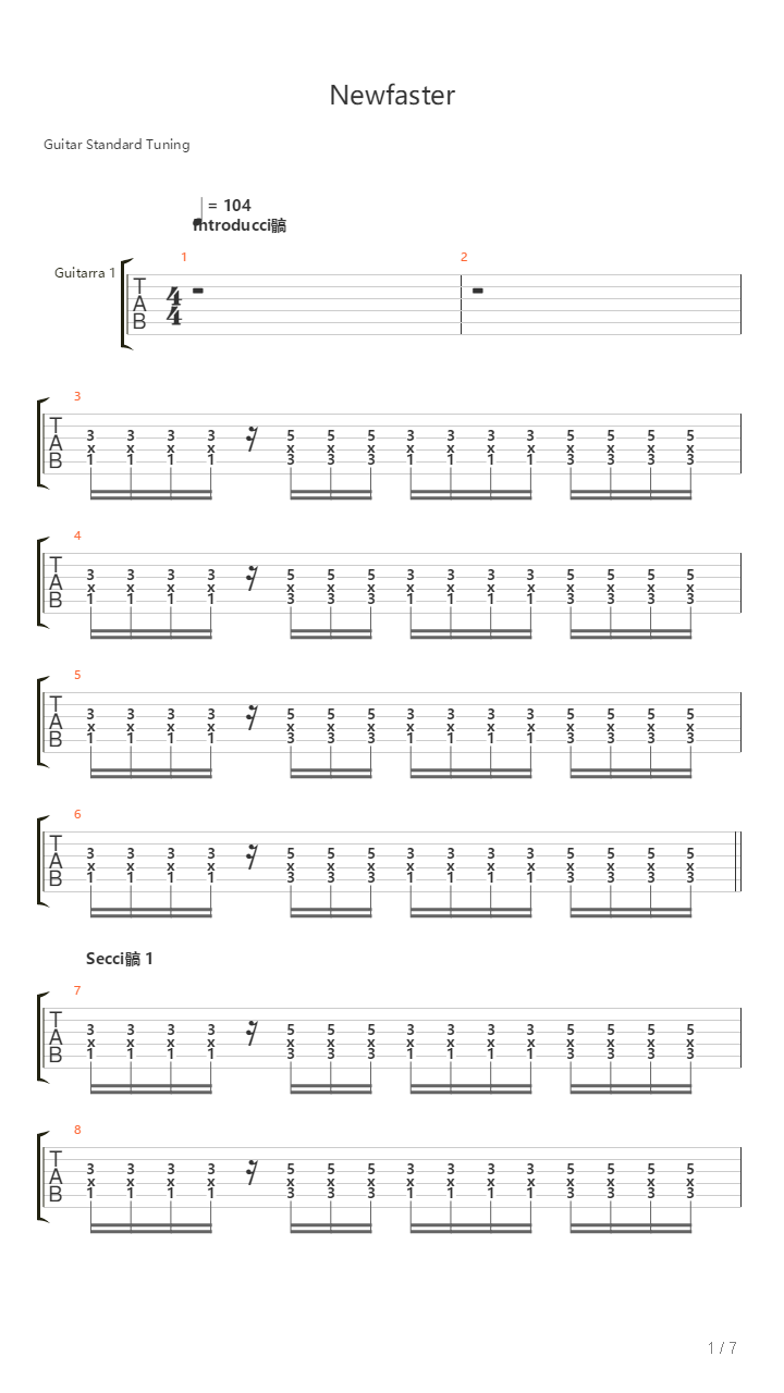 Newfaster吉他谱