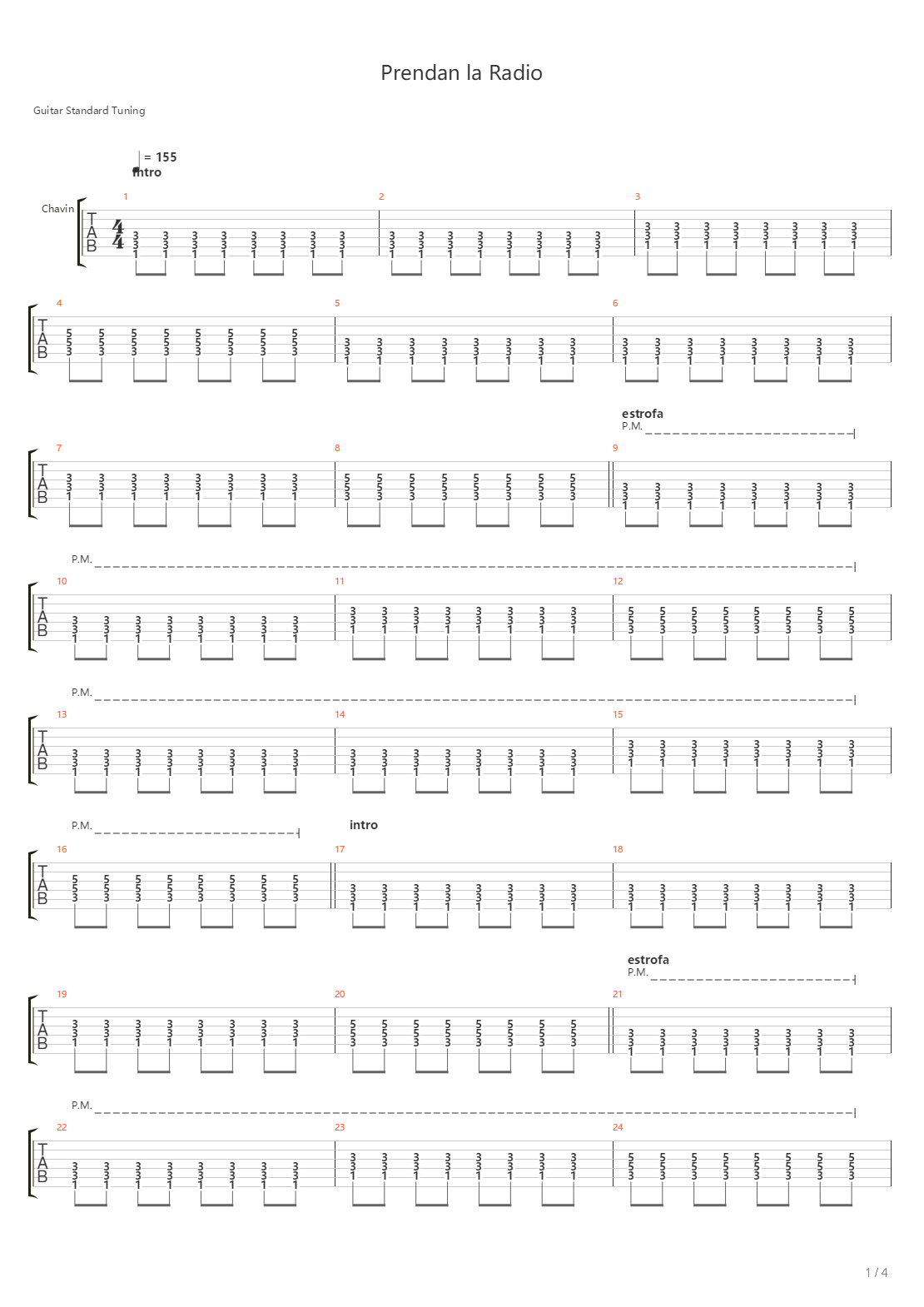 Prendan La Radio吉他谱