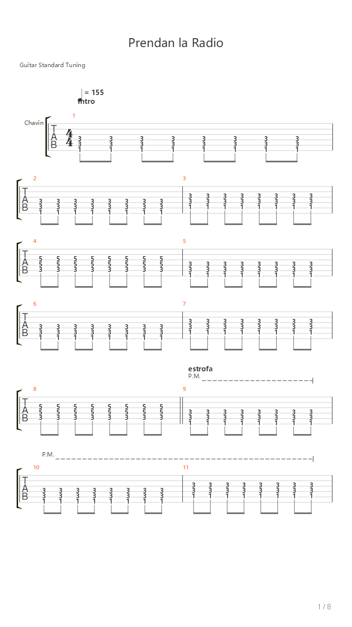 Prendan La Radio吉他谱