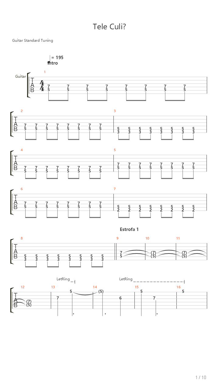 Tele Culia吉他谱