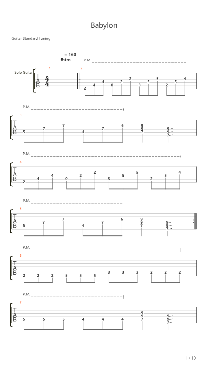 Babylon吉他谱