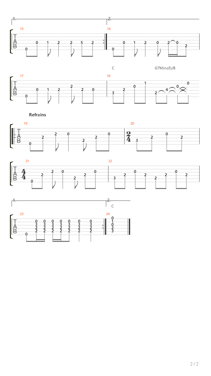 Aux Orties吉他谱