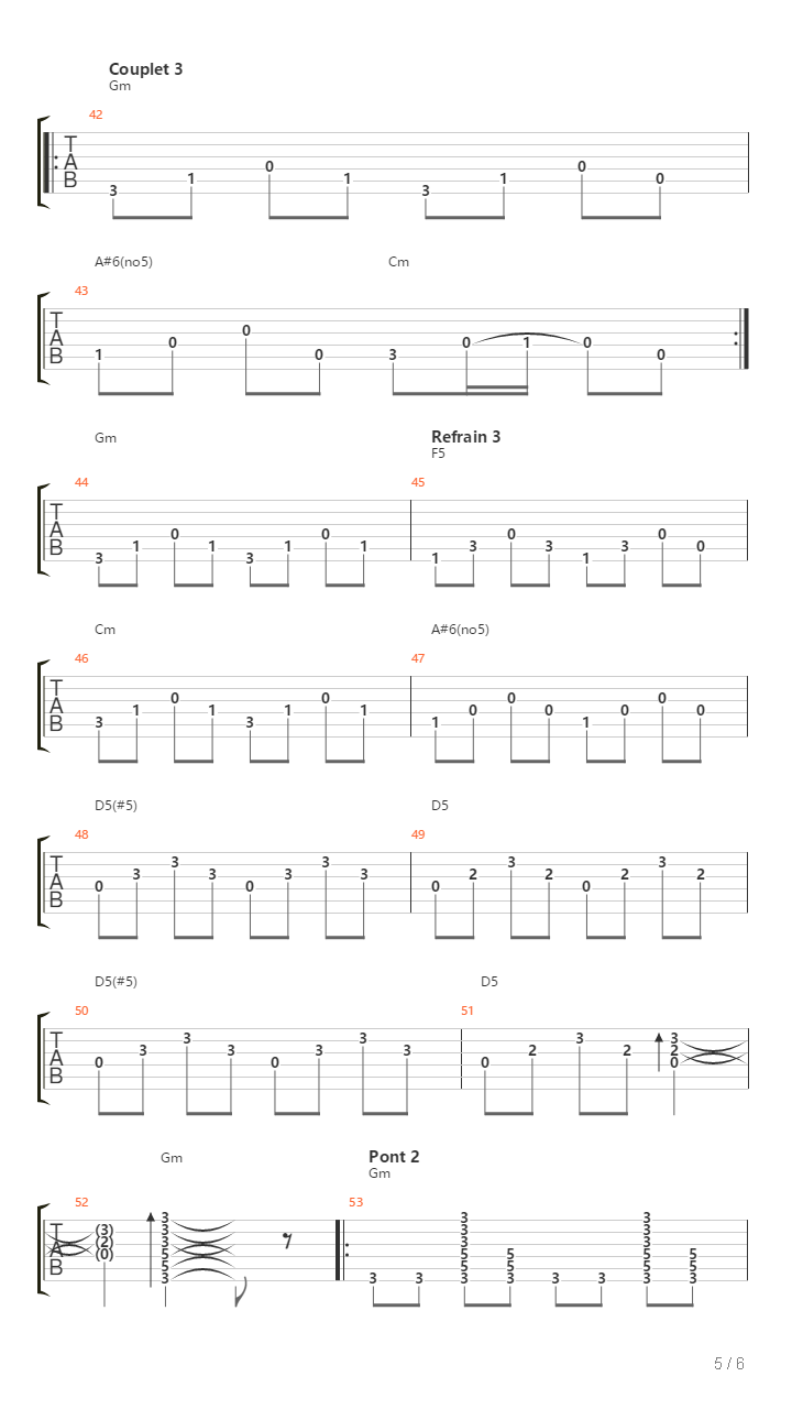 Les Grandes Marees吉他谱