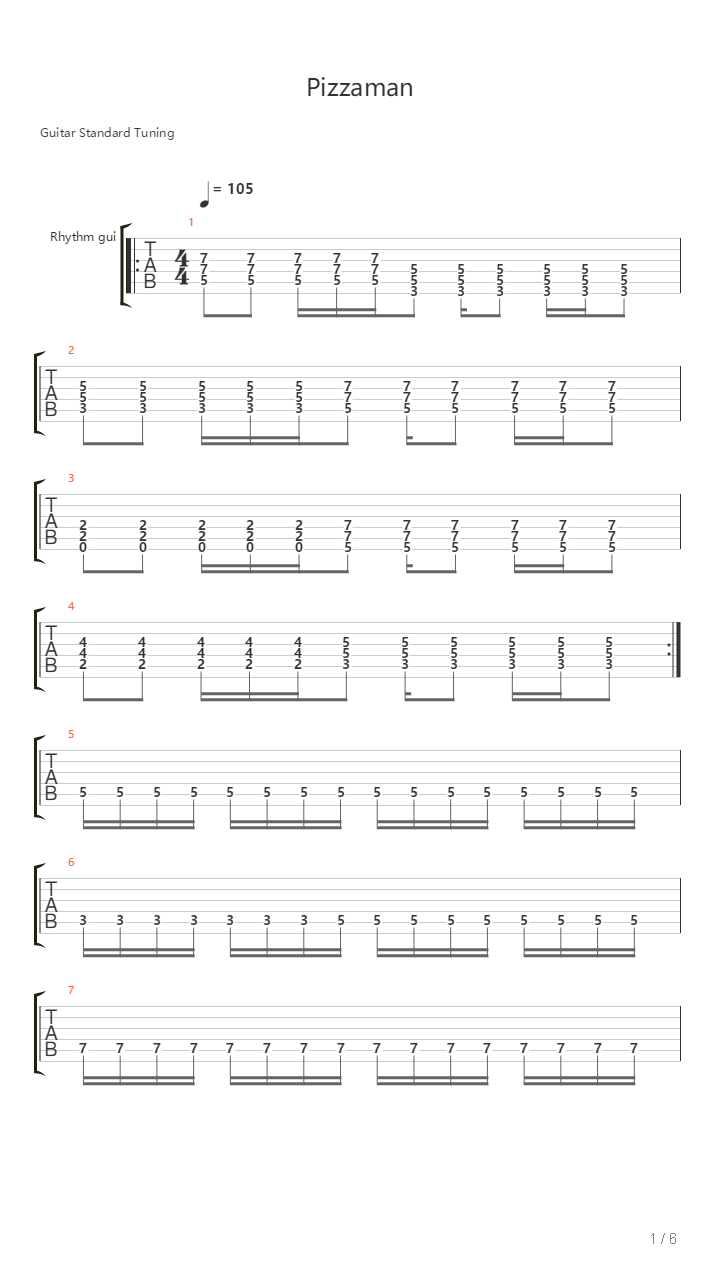 Pizzaman吉他谱