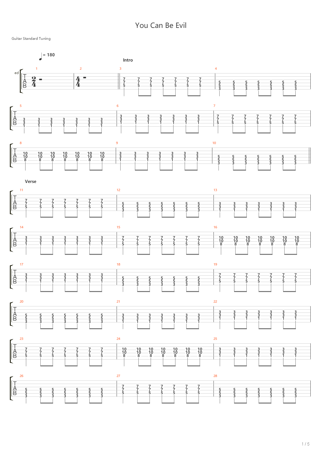 You Can Be Evil吉他谱