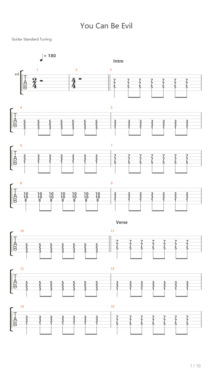 You Can Be Evil吉他谱