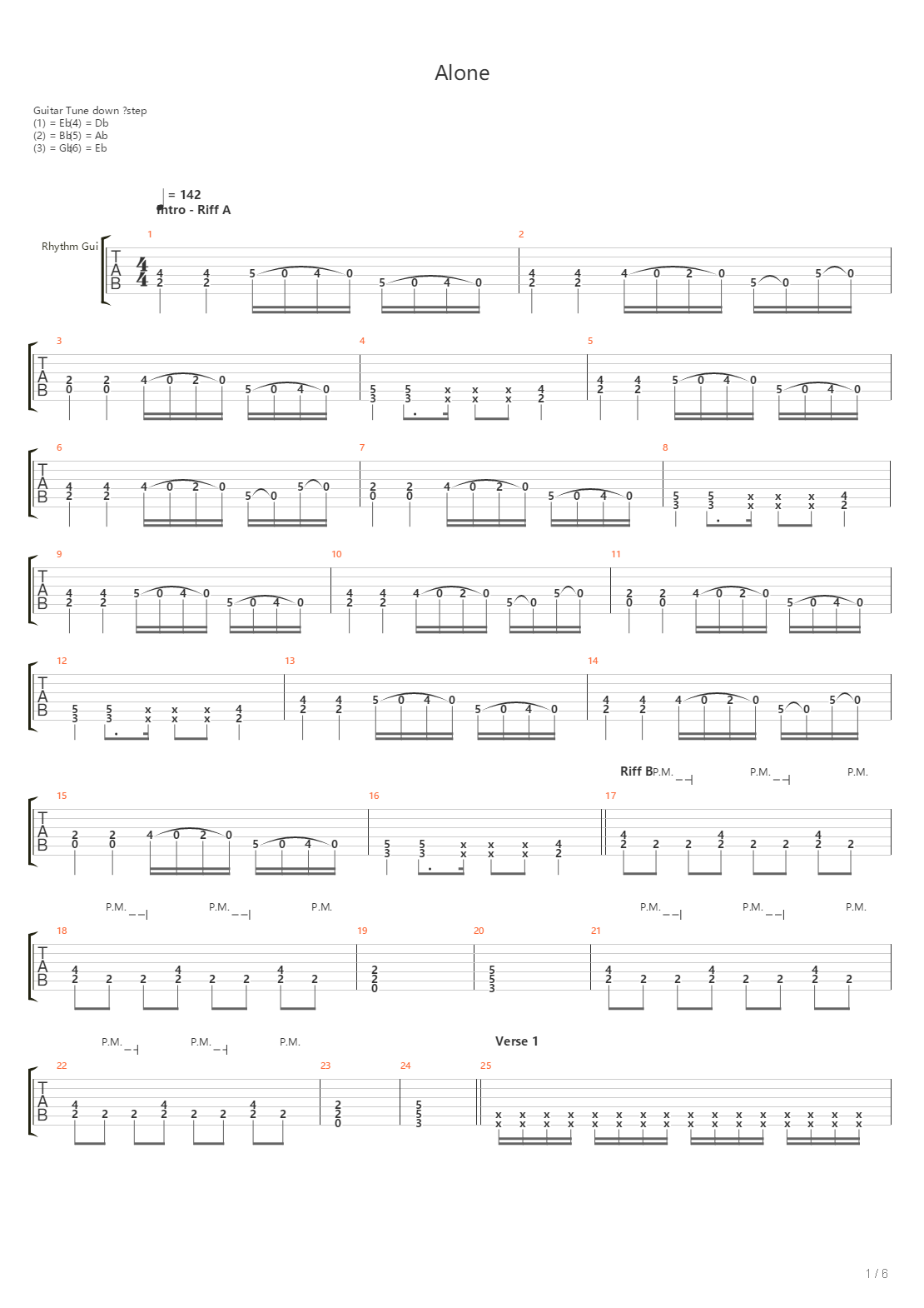 Alone吉他谱