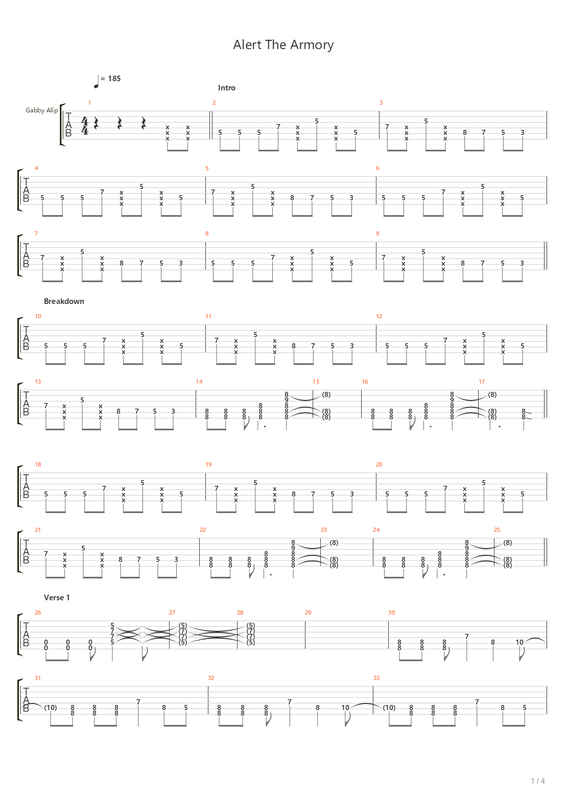 Alert The Armory吉他谱
