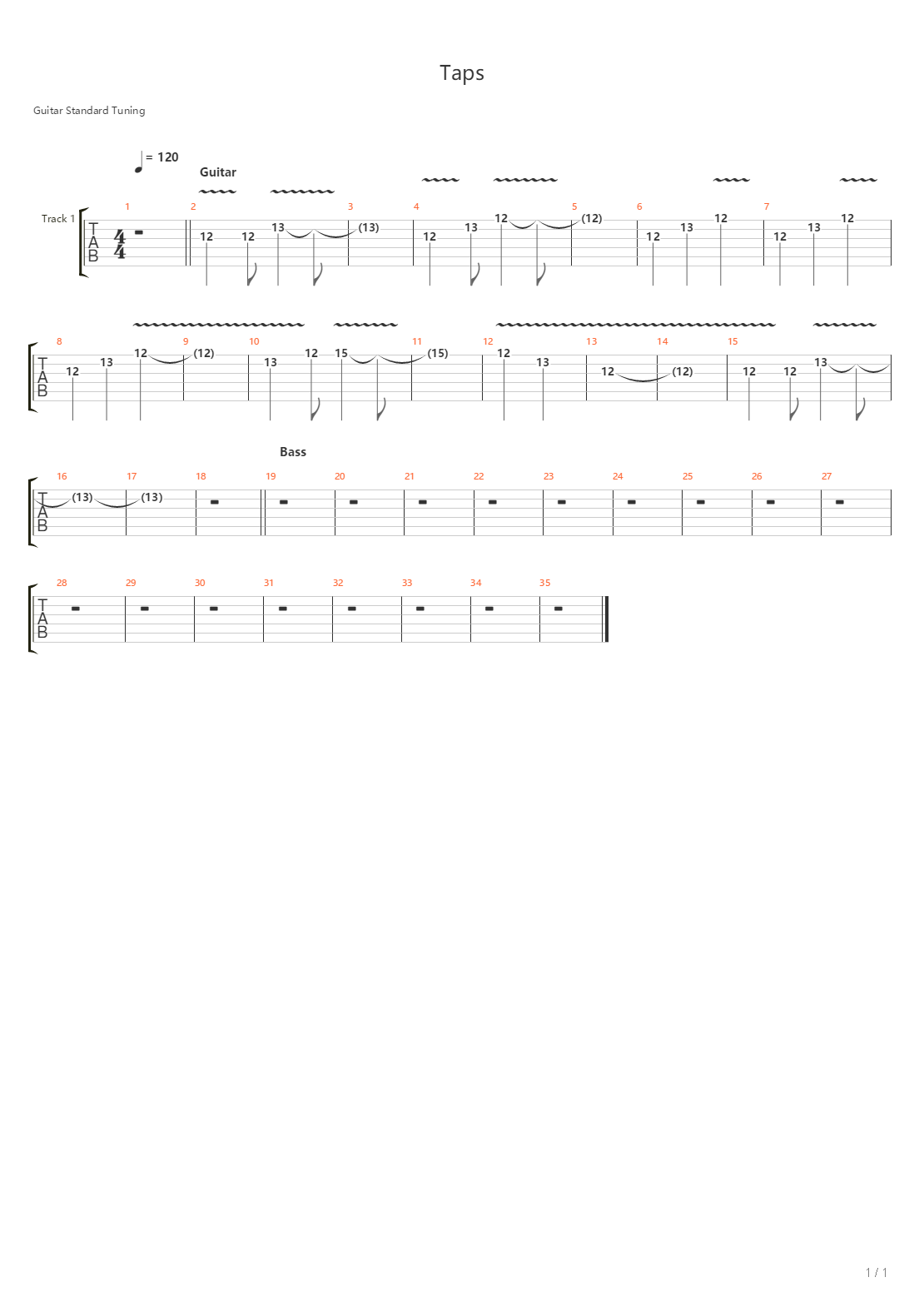 Taps吉他谱