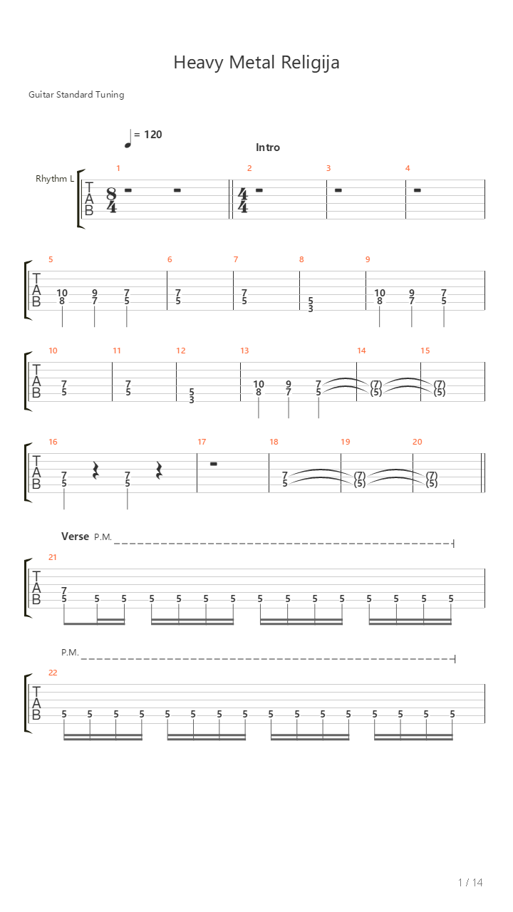 Heavy Metal Religija吉他谱