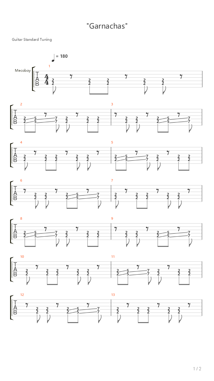 Garnachas吉他谱