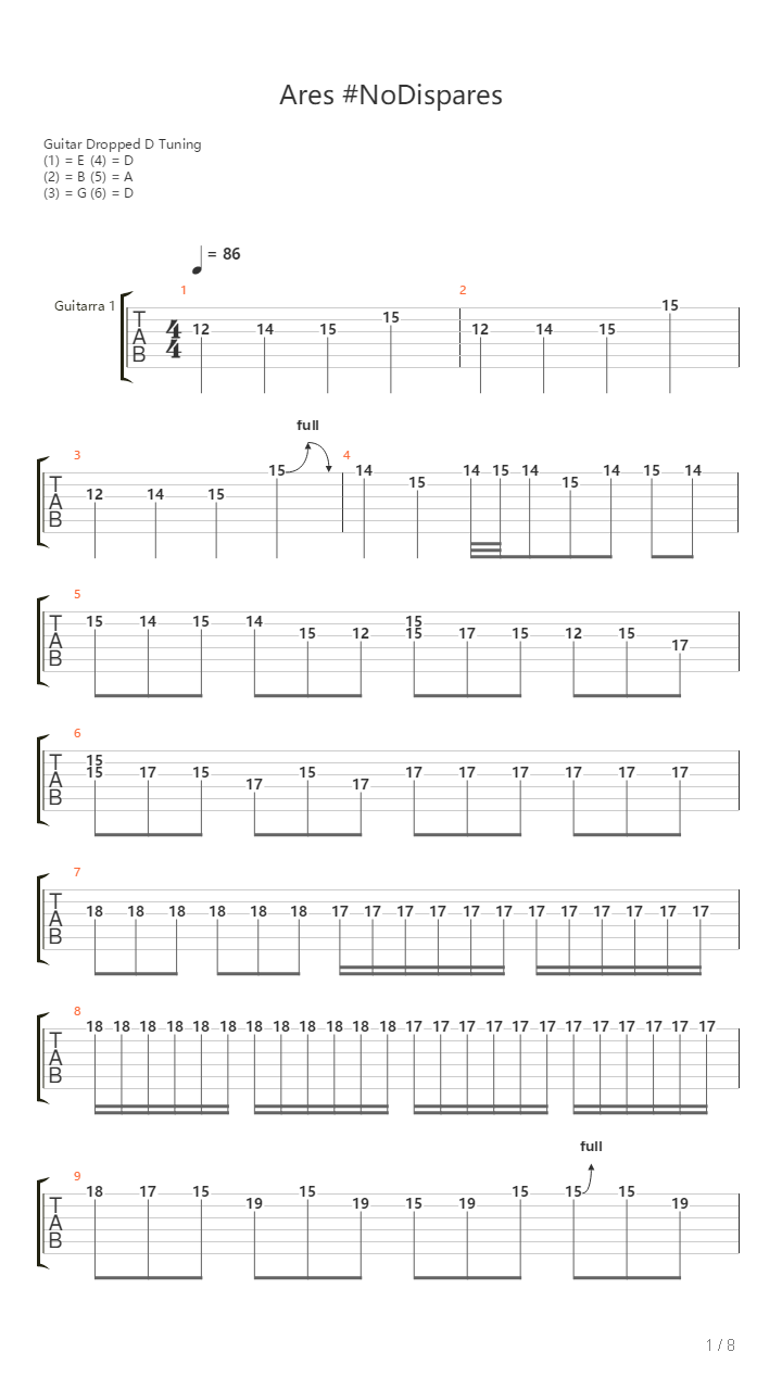 Ares Nodispares吉他谱