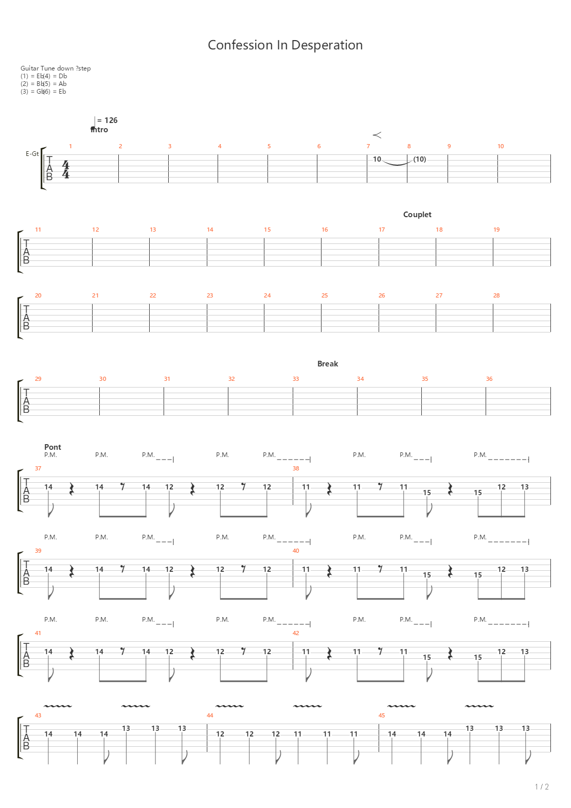 Confession In Desperation吉他谱