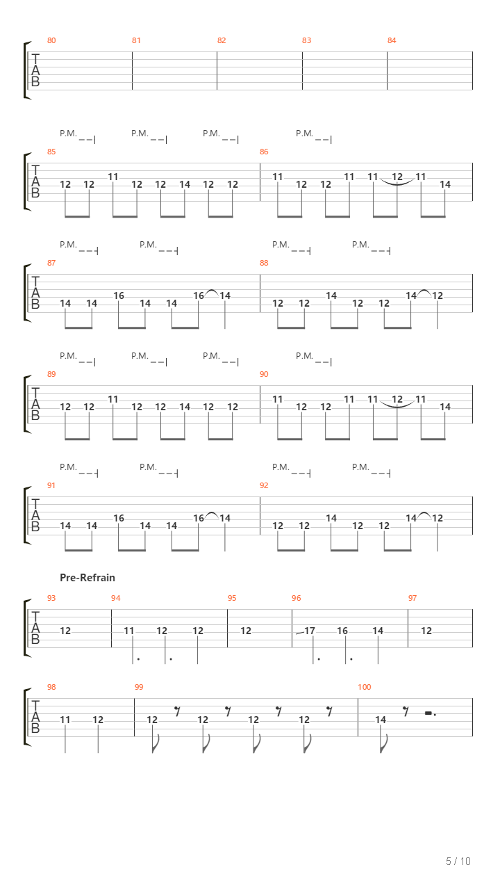 Song Of Sacrificed吉他谱