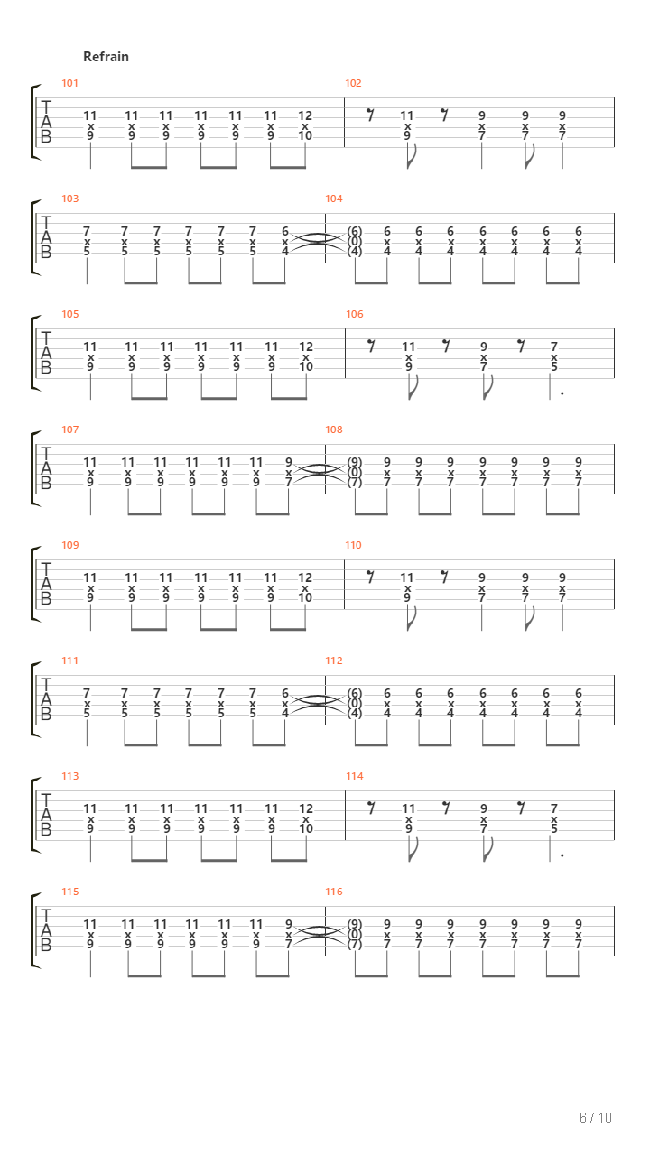 Song Of Sacrificed吉他谱