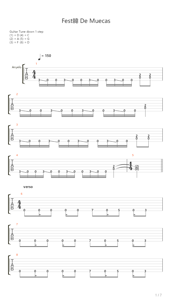 Festn De Muecas吉他谱