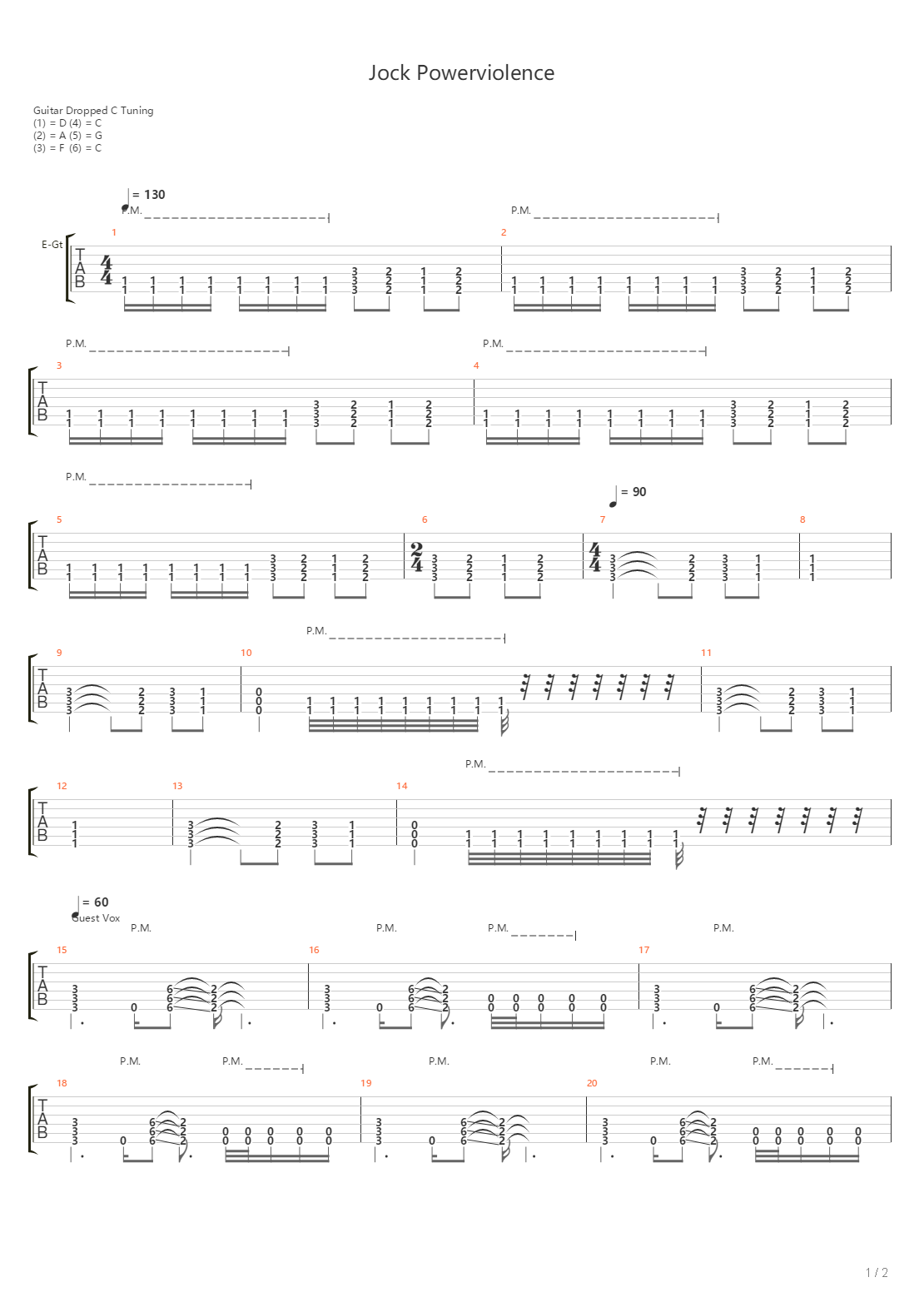 Jock Powerviolence吉他谱