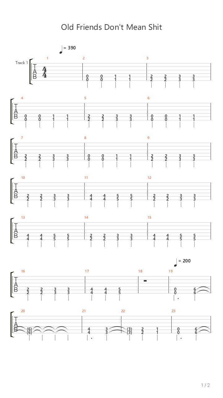 Old Friends Dont Mean Shit吉他谱
