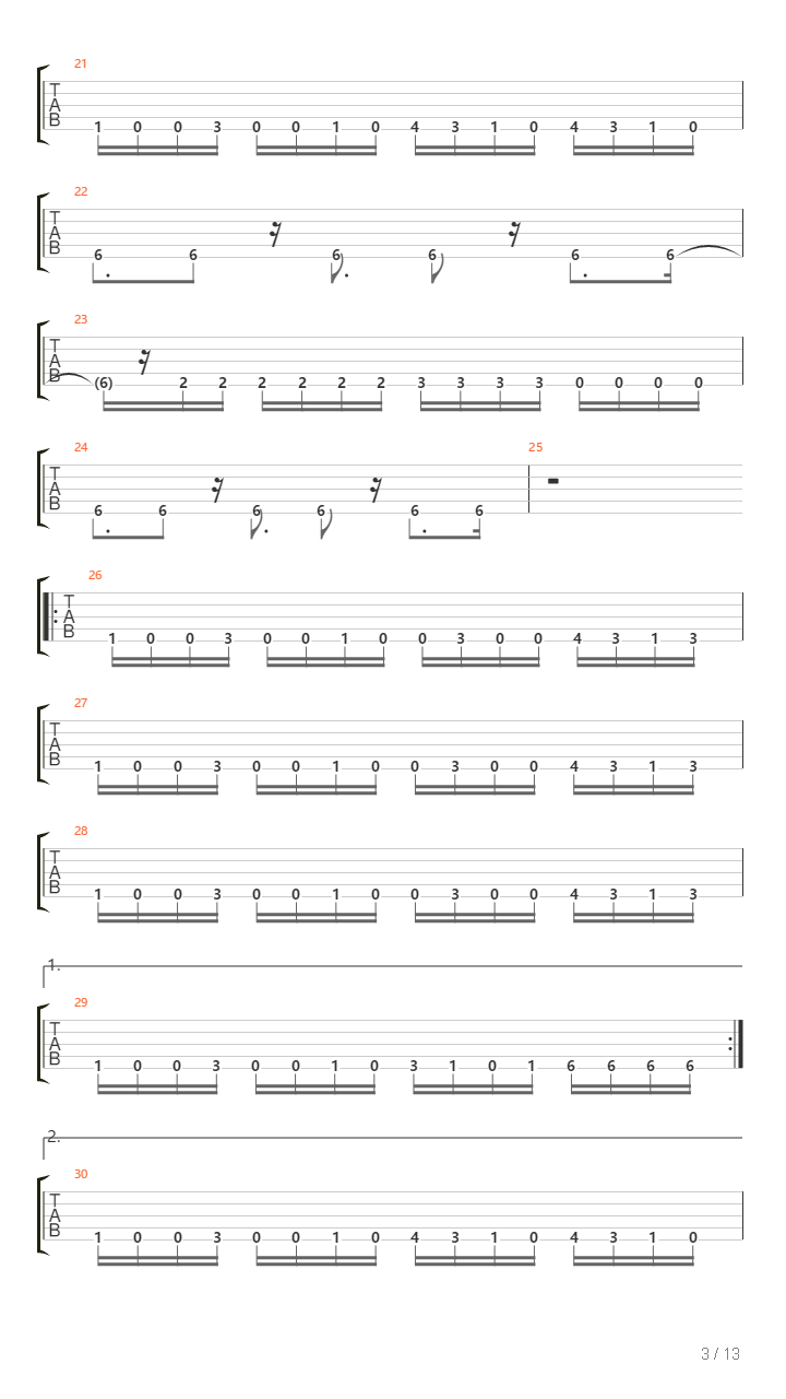 Burn吉他谱