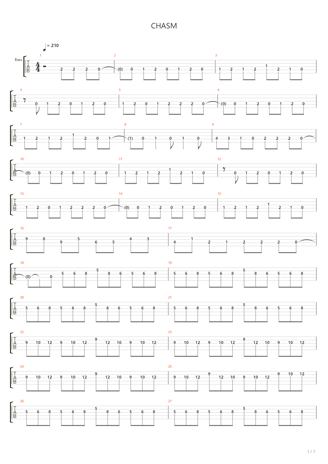 Chasm吉他谱