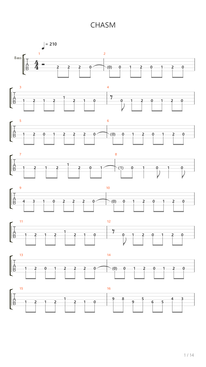 Chasm吉他谱