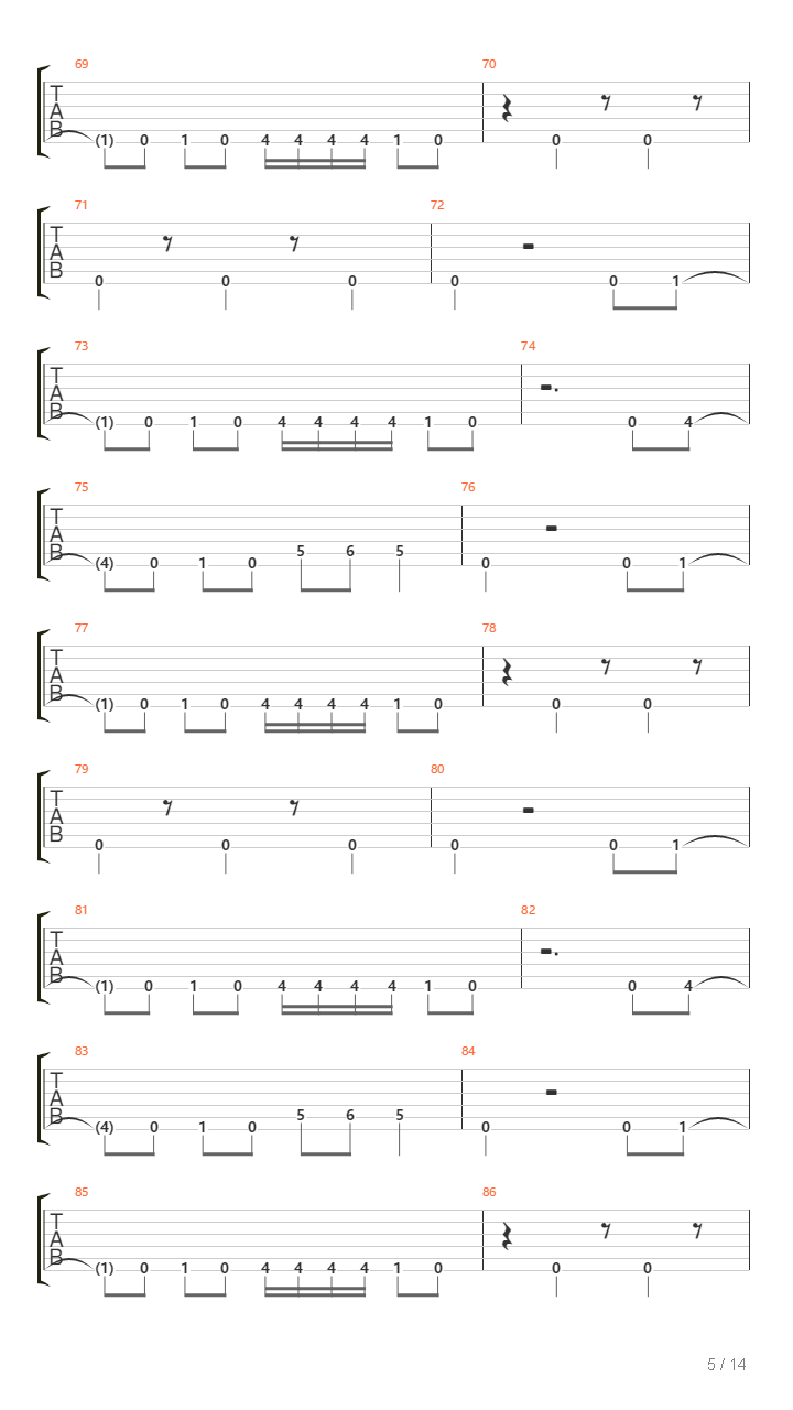 Through The Haze吉他谱