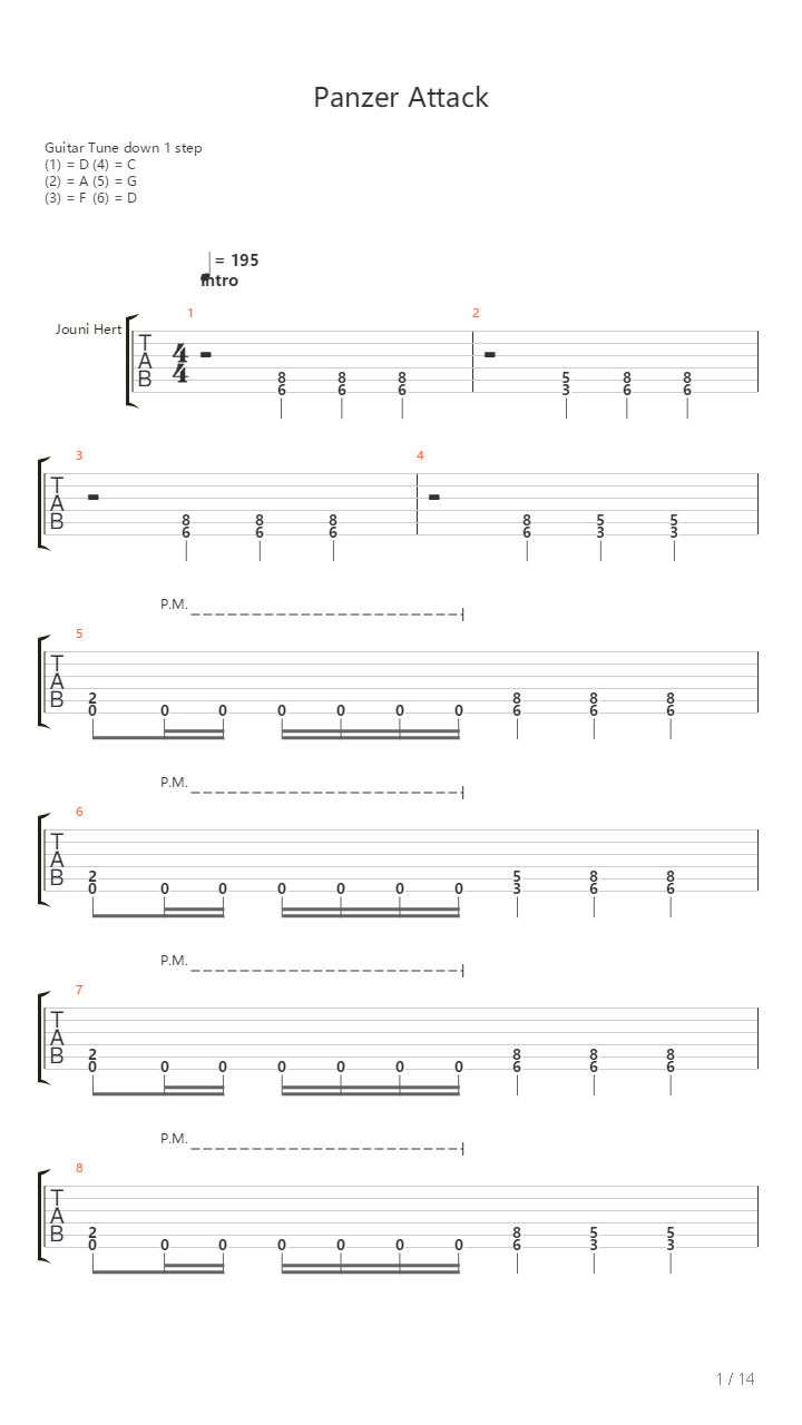 Panzer Attack吉他谱