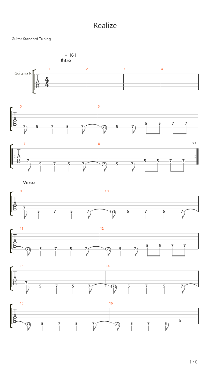 Realize吉他谱