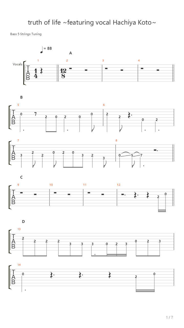 Truth Of Life吉他谱