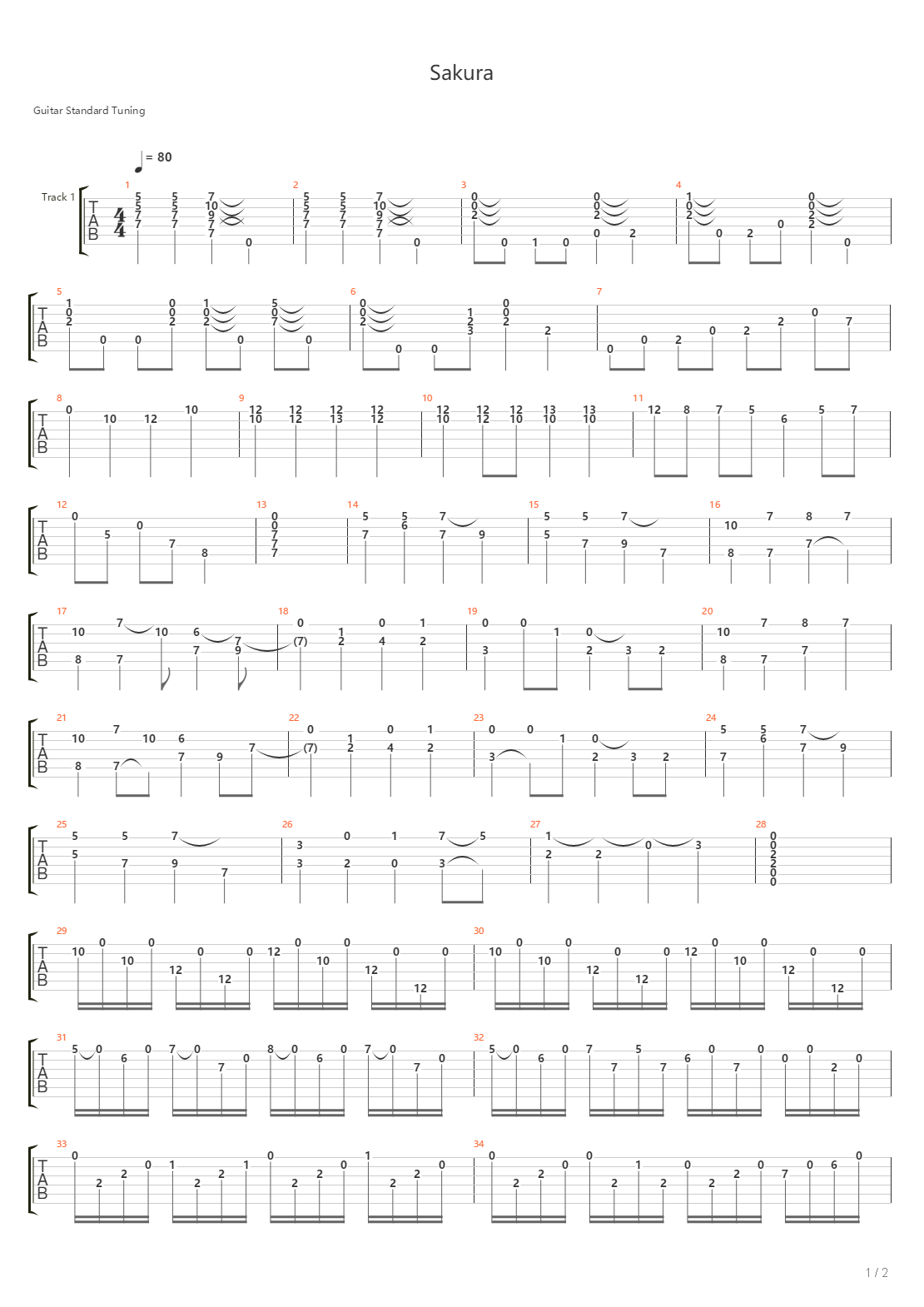 Sakura吉他谱