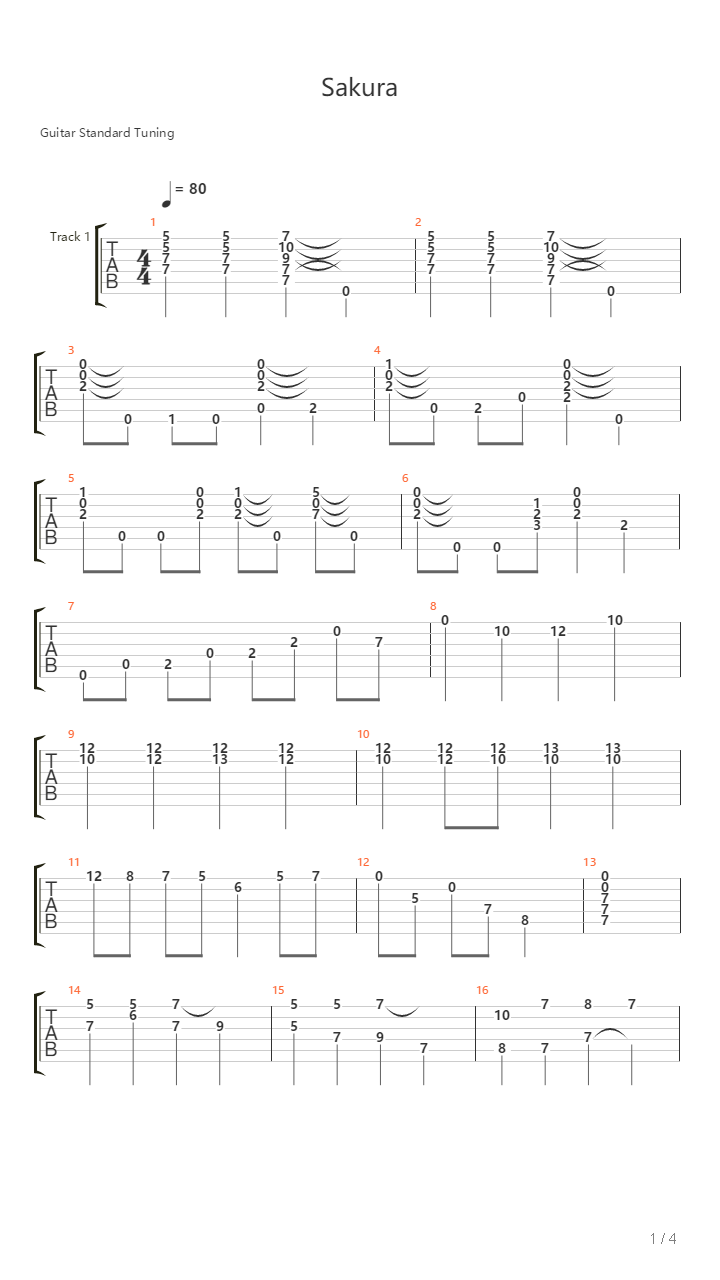 Sakura吉他谱