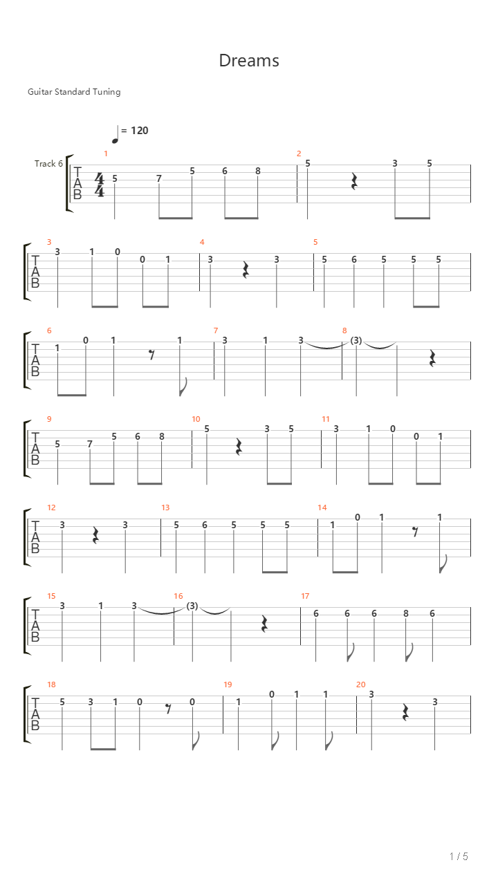 Dreams吉他谱