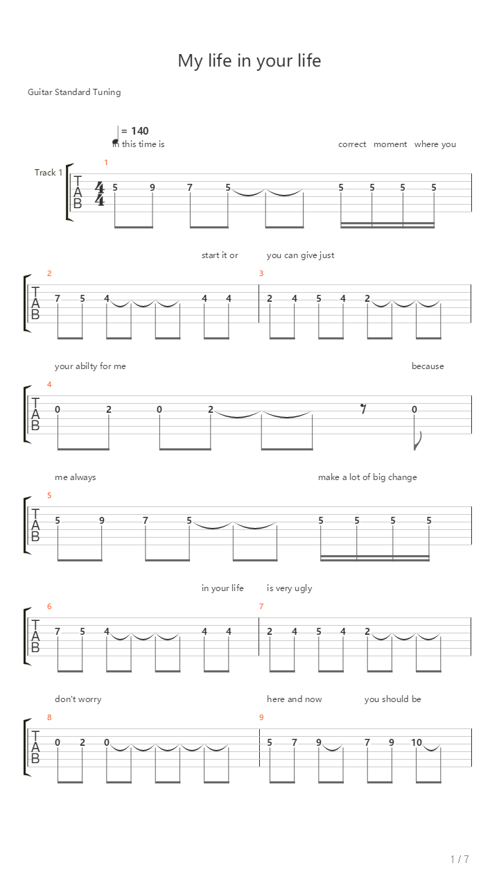 My Life In Your Life吉他谱