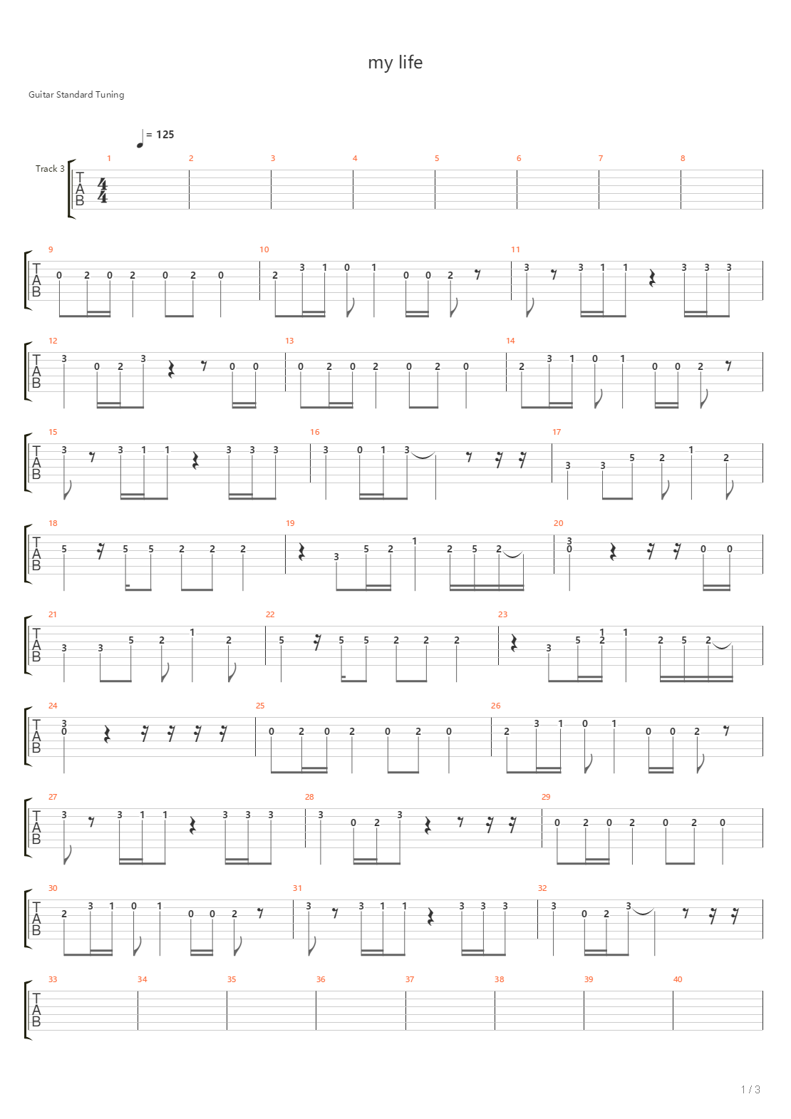 My Life吉他谱