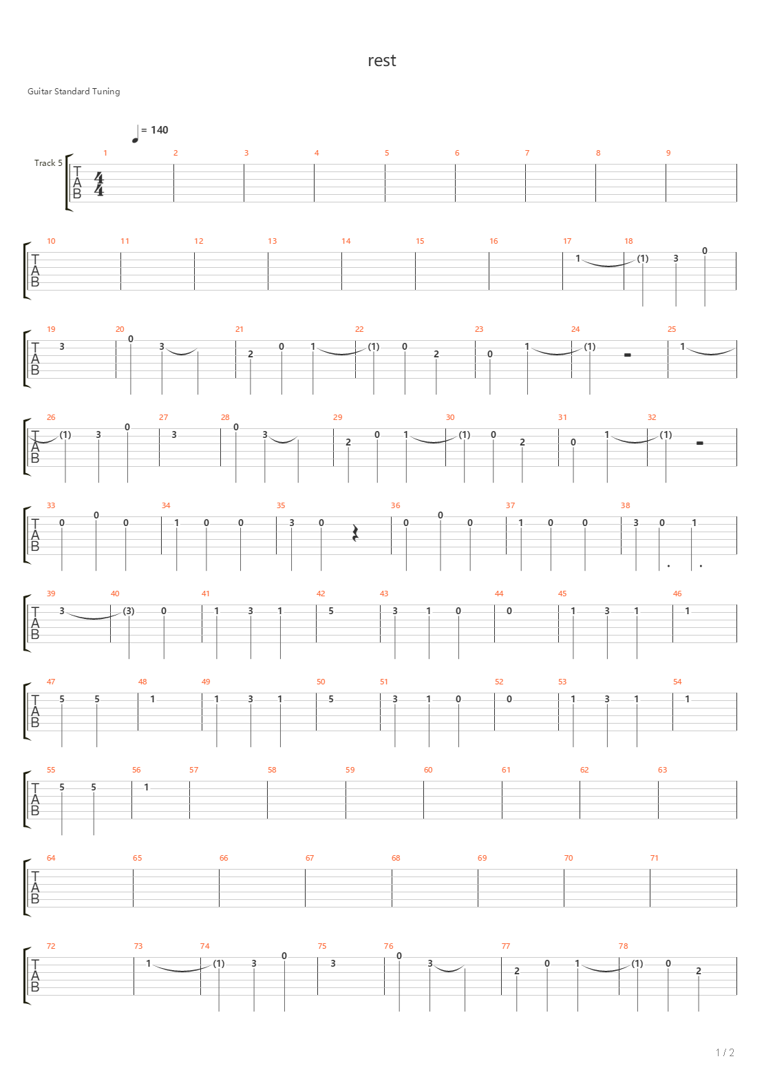 Rest吉他谱