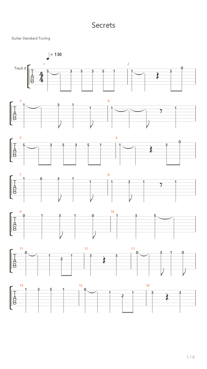 Secrets吉他谱