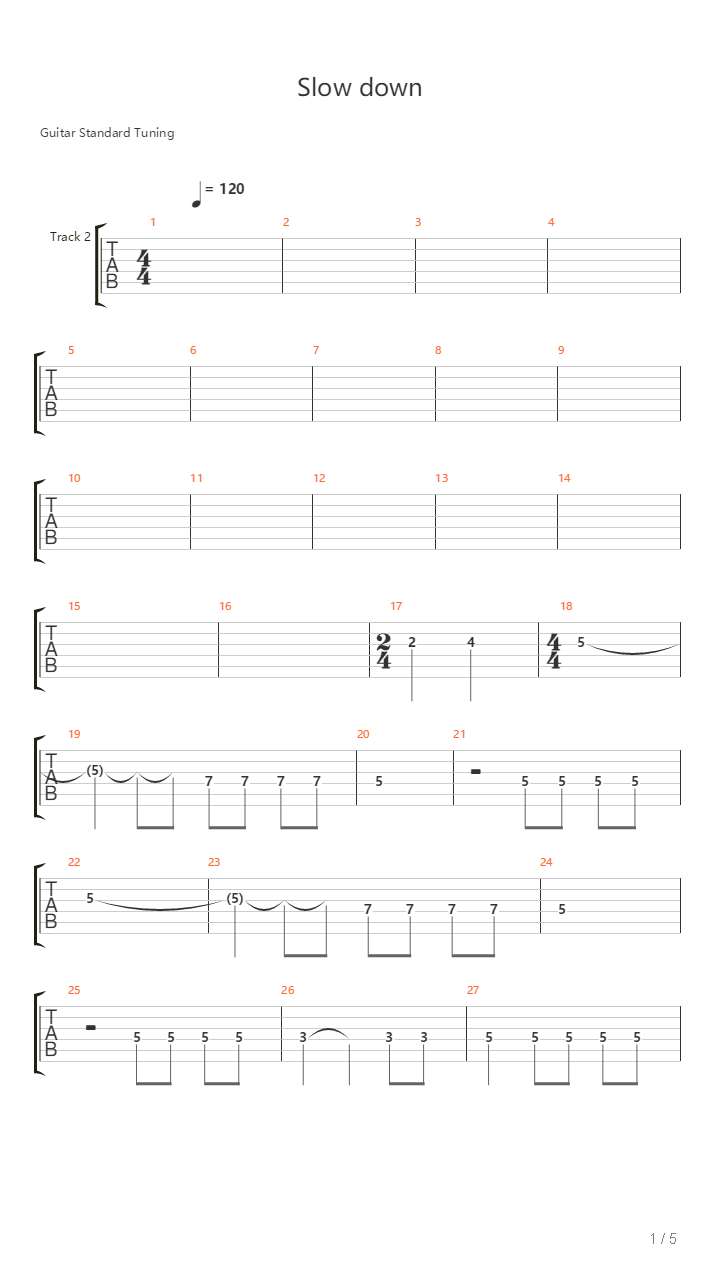 Slow Down吉他谱