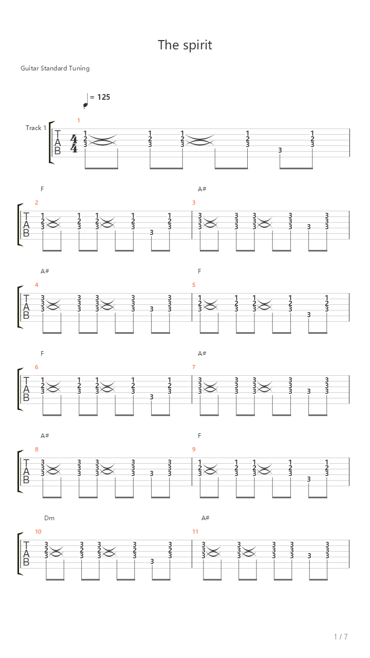 The Spirit吉他谱