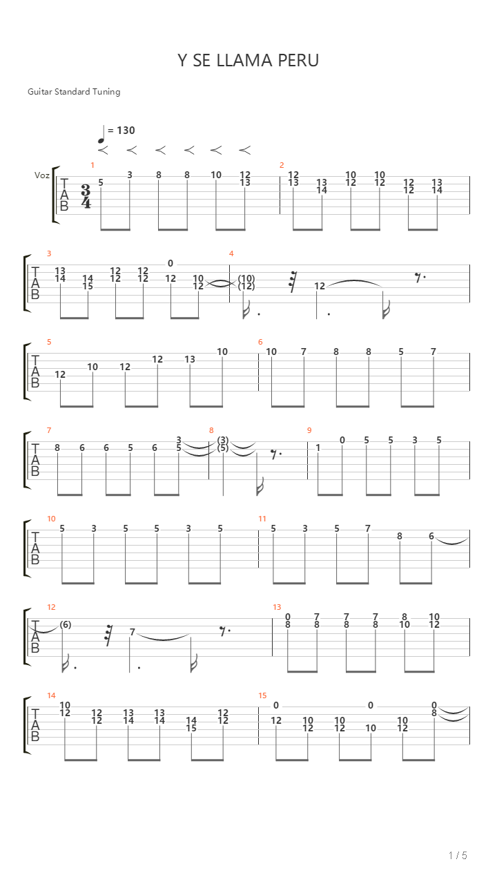 Y Se Llama Peru吉他谱
