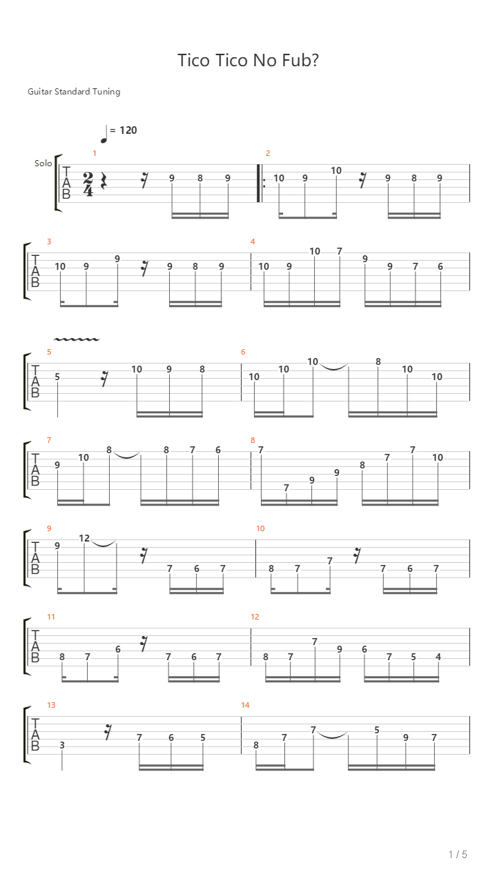 Tico Tico No Fuba吉他谱